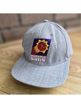 Phoenix Suns Mitchell & Ness Gray Denim SnapBack Cap Hat BASKETBALL